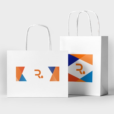 bolsa lujo blanca cuatricromía con asas trenzadas promocional