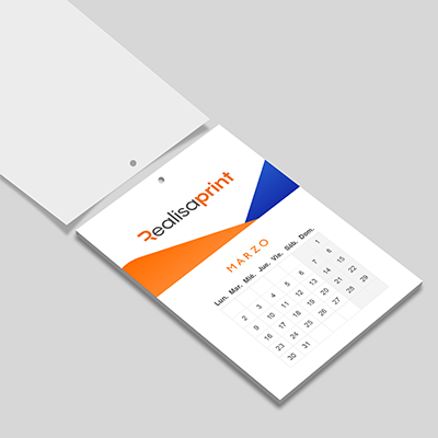 Calendario de pared encolado abierto
