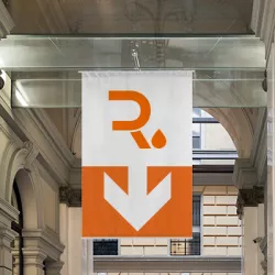 Cartel colgante textil