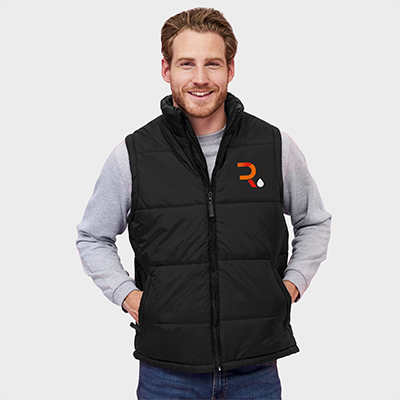 Abrigo chaleco personalizable hombre negro