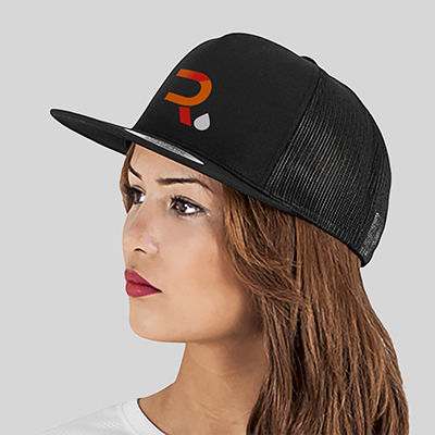 Impresión gorra flexfit 6606T negro blanco personalizado