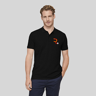 Polo personalizado hombre clean negro