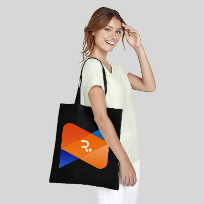Bolsa con impresion personalizada color negro