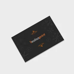 Tarjeta de felicitación con estampación metalizada