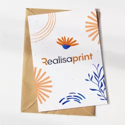 Tarjeta de participación con barniz 